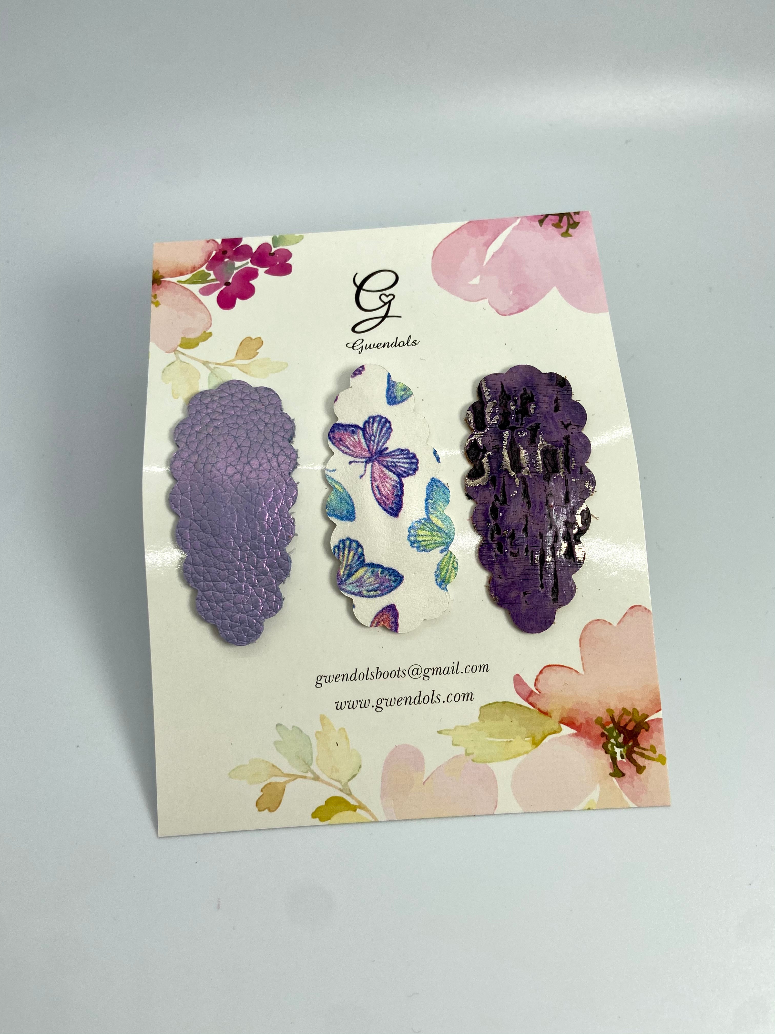 RTS Purple Butterfly Clip Set x3